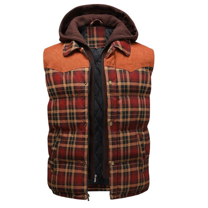 Men's Quilted Flannel Vest - BritishElegance