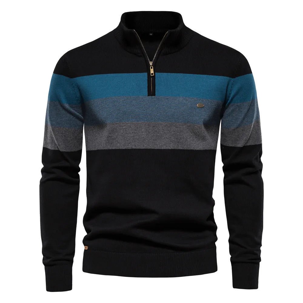 Classic Men's Striped Pullover Sweater - BritishElegance