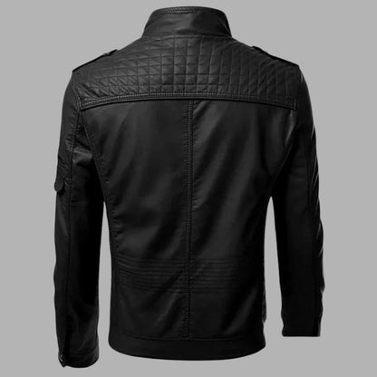 High-Performance Leather Zip Jacket