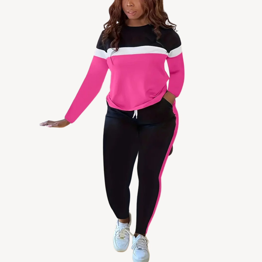 Color-Blocked Sweatsuit Set