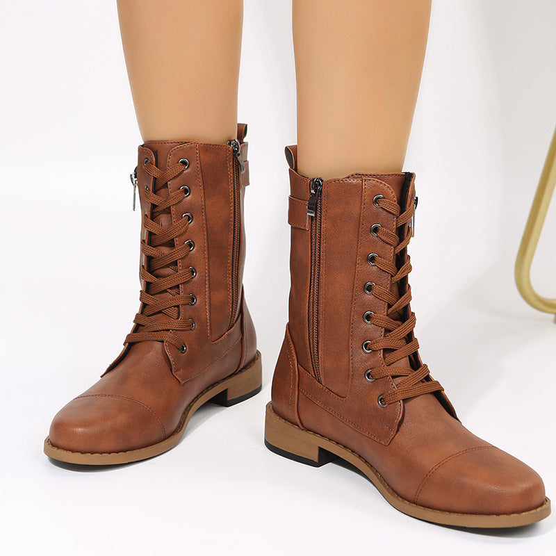 Tall Lace Up Boots for Women - BritishElegance