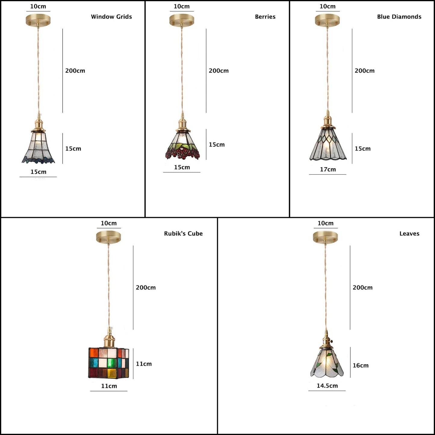 Classic Colorful Glass Pendant Lamp