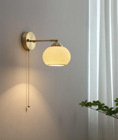 White Ceramic Egg Wall Lamp with Bulb Included