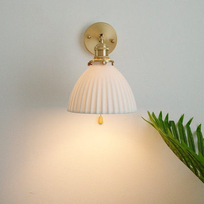Unique Textured Wall Lamp with Shade - BritishElegance