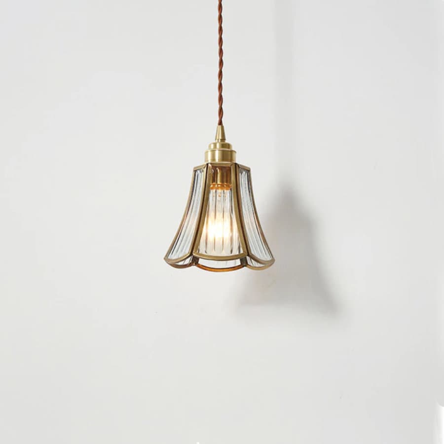 Elegant Glass Flower LED Pendant Light With Metal Frame