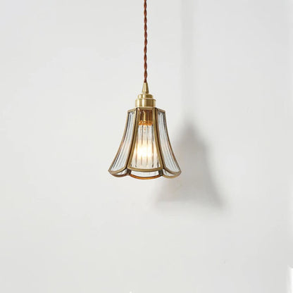 Elegant Glass Flower LED Pendant Light With Metal Frame