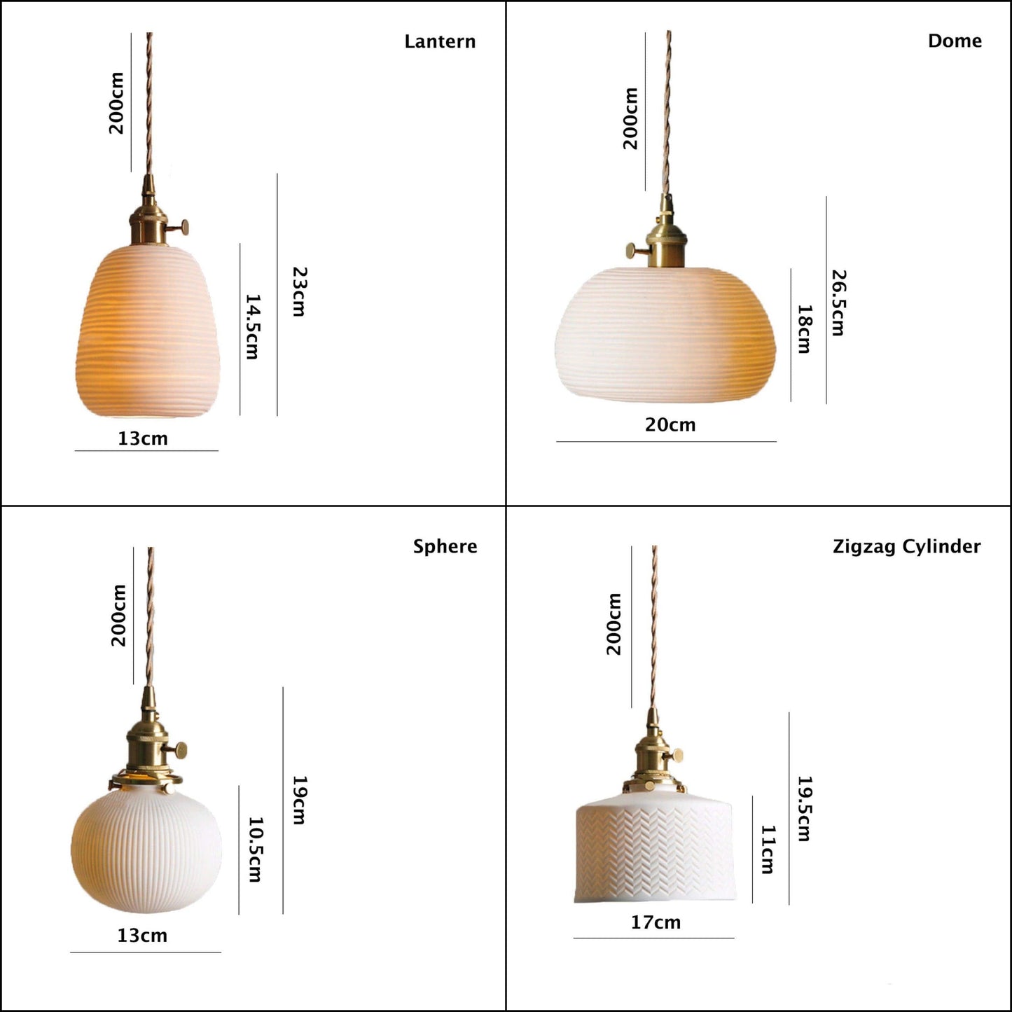 Asian Inspired Ceramic LED Pendant Lamp