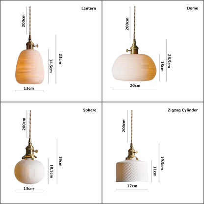Asian Inspired Ceramic LED Pendant Lamp
