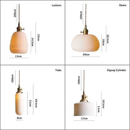 Simple Ceramic Pendant Lamp with LED Bulb Included