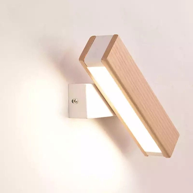 Rotating Wooden LED Bedside Wall Lamp