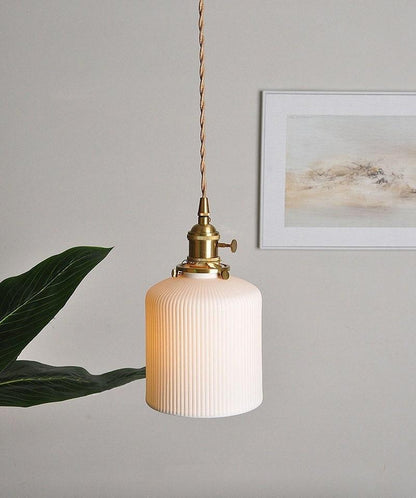 Asian Inspired Ceramic LED Pendant Lamp