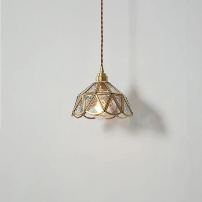 Elegant Glass Flower LED Pendant Light With Metal Frame