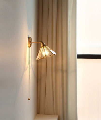 Retro Glass Floral Wall Lamp With Led Bulb Included - BritishElegance
