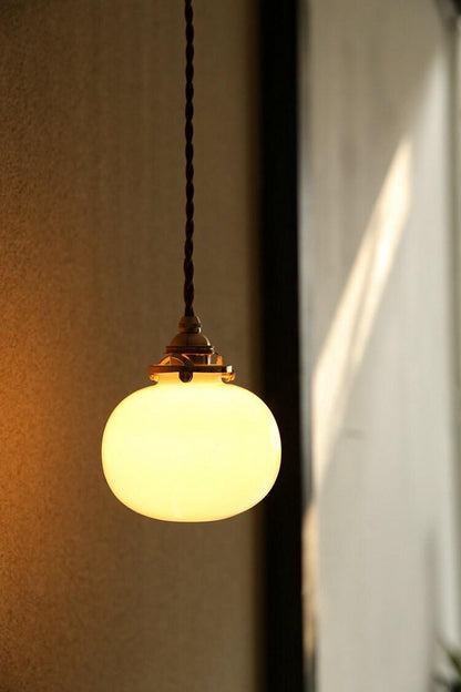 Vintage Glass Pendant Lamp with LED Light