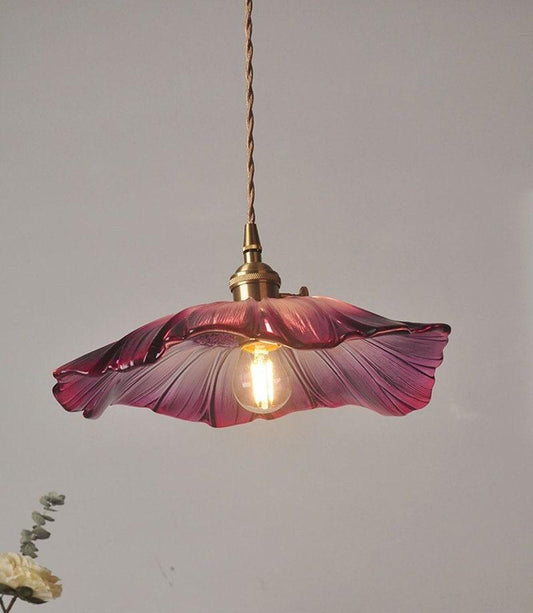 Vintage Purple Glass Pendant Ceiling Light - BritishElegance