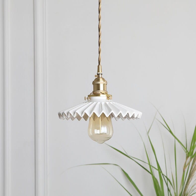 Elegant Ceramic Drop Pendant LED Lamp