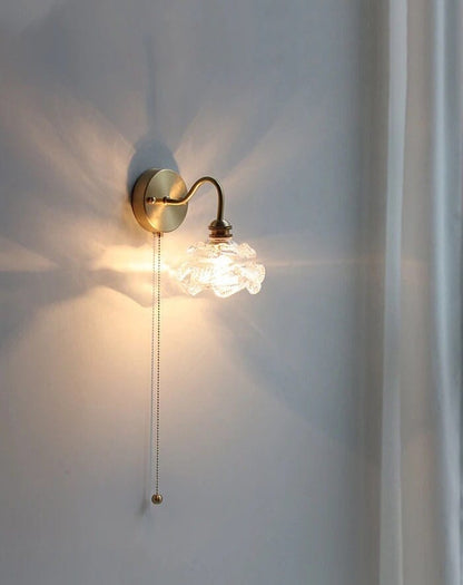 Beautiful Glass Floral Wall Lamp with LED Bulb - BritishElegance