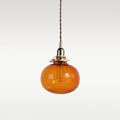 Vintage Glass Pendant Lamp with LED Light