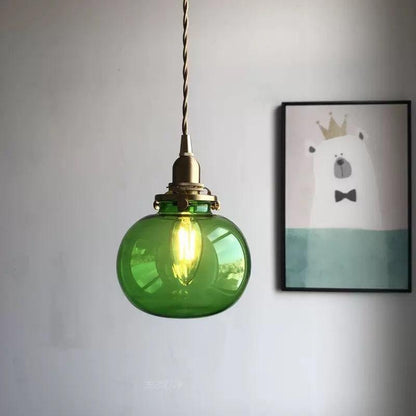 Vintage Glass Pendant Lamp with LED Light - BritishElegance