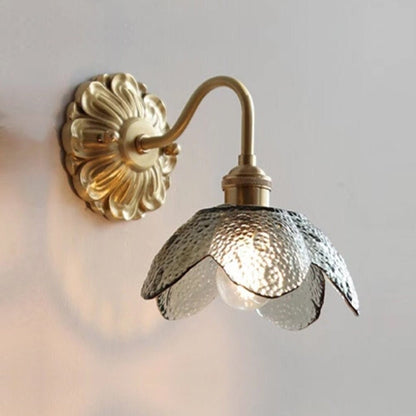 Elegant Glass Brass Wall Sconce Light Fixture - BritishElegance