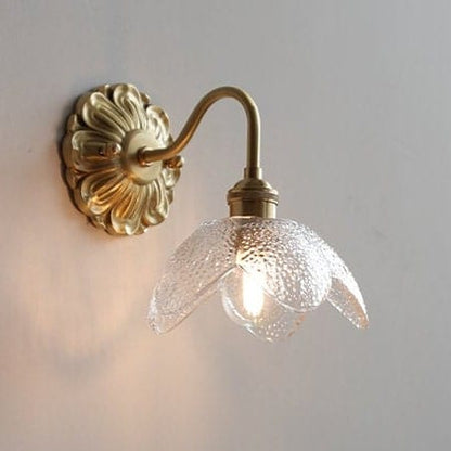 Elegant Glass Brass Wall Sconce Light Fixture