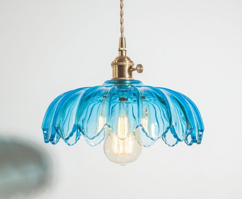 Elegant Glass Pendant Lamp with Bronze Metal Shade