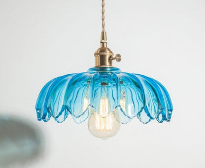 Elegant Glass Pendant Lamp with Bronze Metal Shade