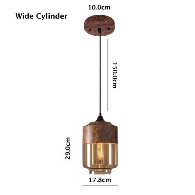 Rustic Metal LED Hanging Light with Wooden Accent