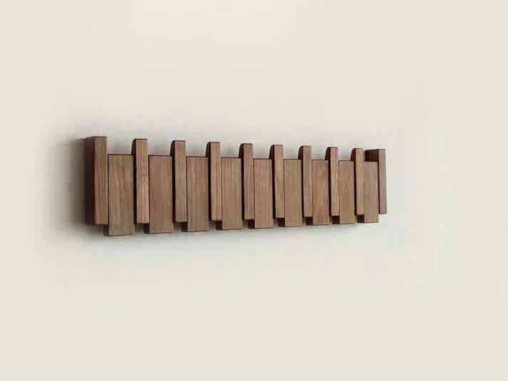 Rustic Wood Coat Rack Wall Mount For Hats And Bags