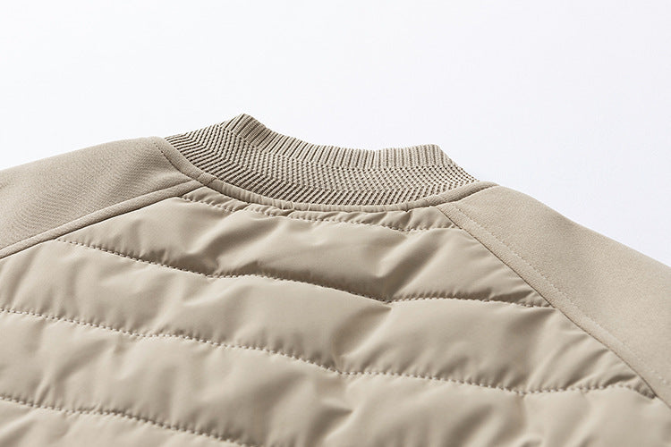 Men’s Hybrid Quilted Bomber Jacket with Ribbed Sleeves