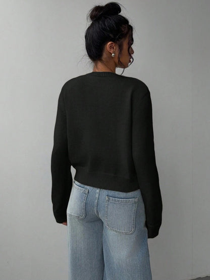 Women's Cropped Knit Cardigan Soft Knitwear Spring Style