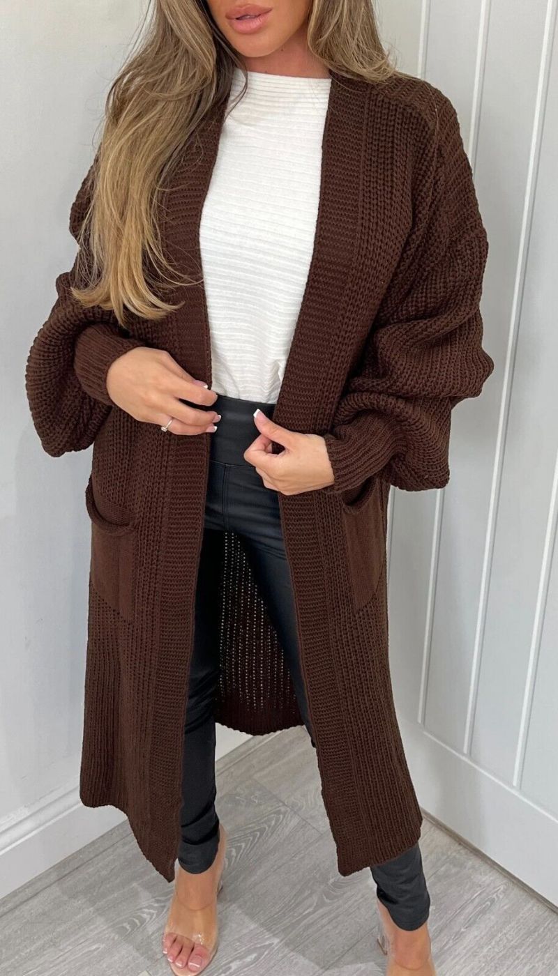 Women’s Cozy Cable Knit Longline Cardigan