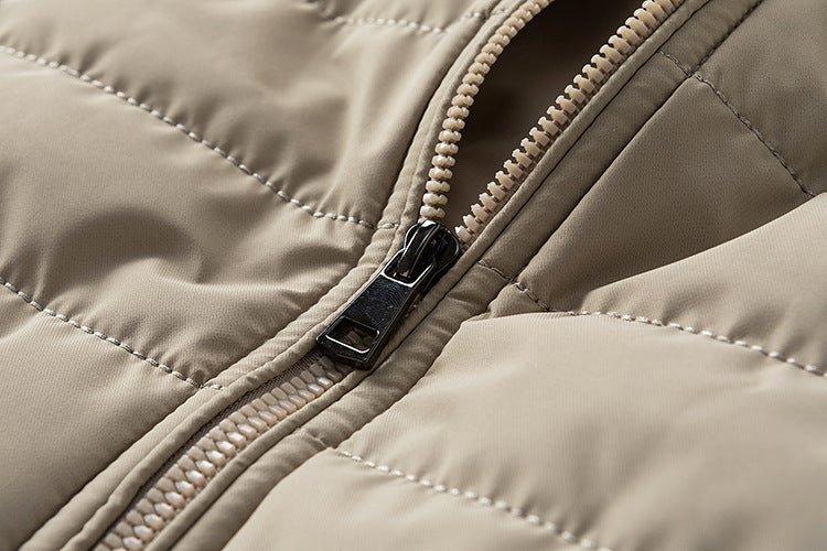 Men’s Hybrid Quilted Bomber Jacket with Ribbed Sleeves