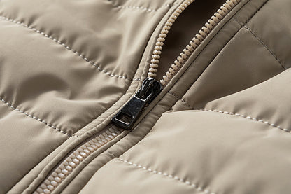Men’s Hybrid Quilted Bomber Jacket with Ribbed Sleeves