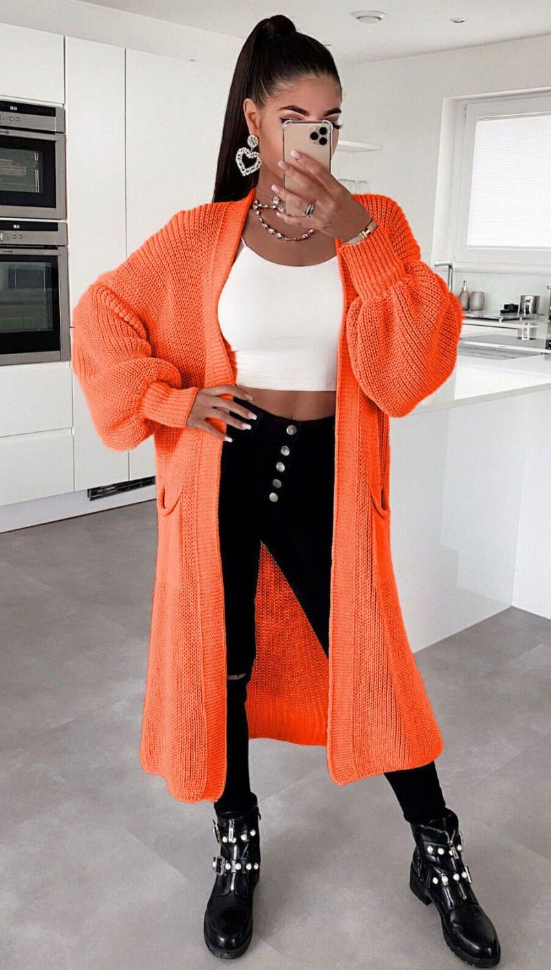 Women’s Cozy Cable Knit Longline Cardigan