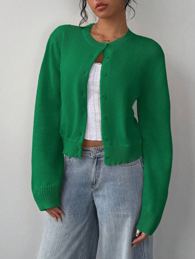 Women's Cropped Knit Cardigan Soft Knitwear Spring Style