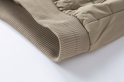 Men’s Hybrid Quilted Bomber Jacket with Ribbed Sleeves