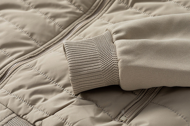 Men’s Hybrid Quilted Bomber Jacket with Ribbed Sleeves