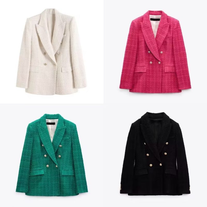 Women's Blazer with Pockets and Buttons
