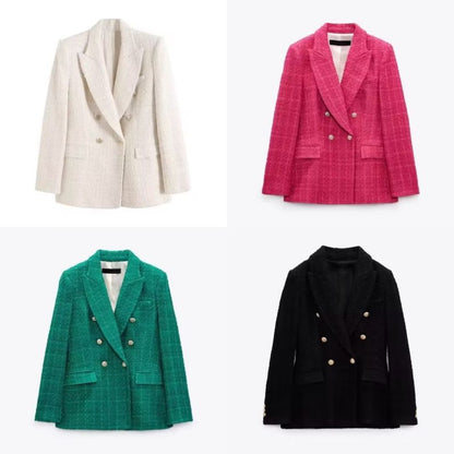 Women's Blazer with Pockets and Buttons