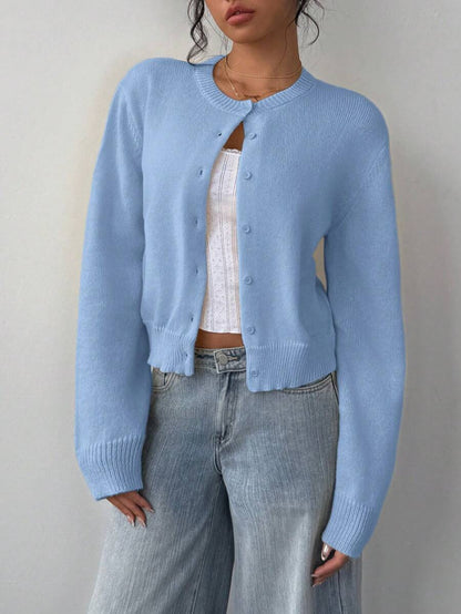 Women's Cropped Knit Cardigan Soft Knitwear Spring Style