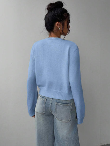 Women's Cropped Knit Cardigan Soft Knitwear Spring Style