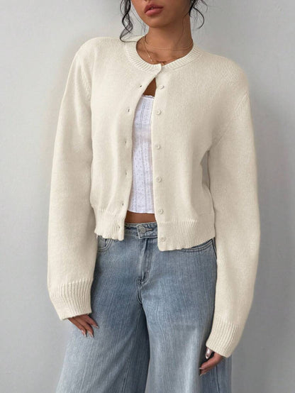 Women's Cropped Knit Cardigan Soft Knitwear Spring Style
