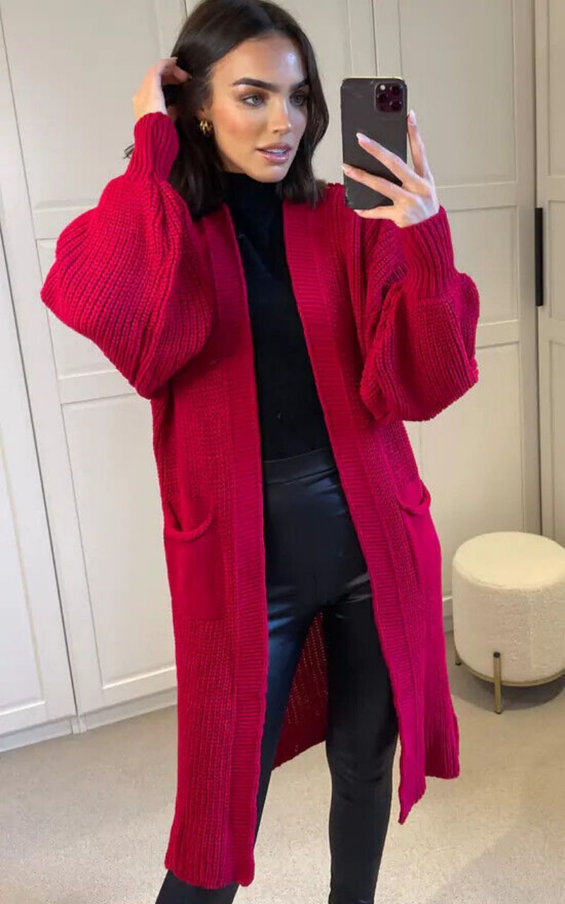 Women’s Cozy Cable Knit Longline Cardigan