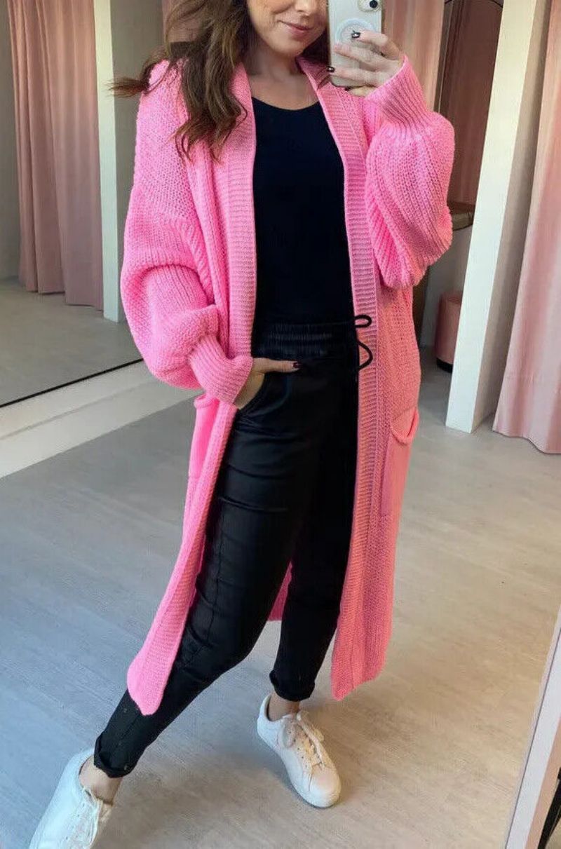 Women’s Cozy Cable Knit Longline Cardigan