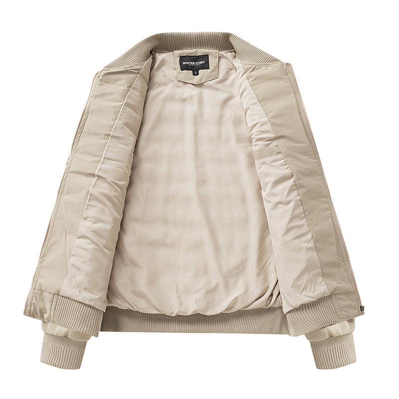 Men’s Hybrid Quilted Bomber Jacket with Ribbed Sleeves