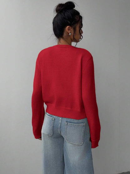 Women's Cropped Knit Cardigan Soft Knitwear Spring Style