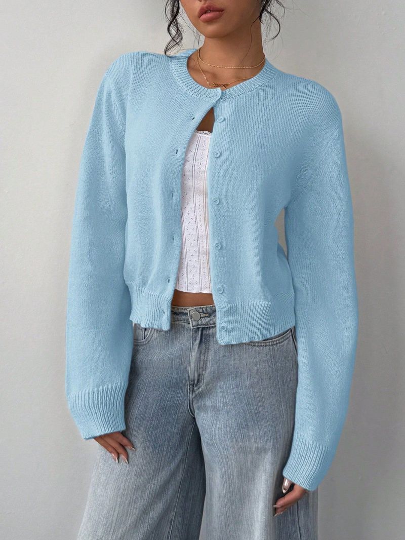 Women's Cropped Knit Cardigan Soft Knitwear Spring Style