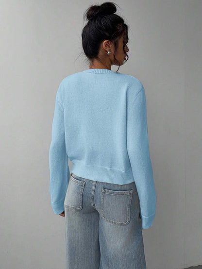 Women's Cropped Knit Cardigan Soft Knitwear Spring Style