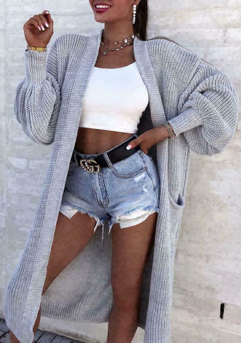 Women’s Cozy Cable Knit Longline Cardigan